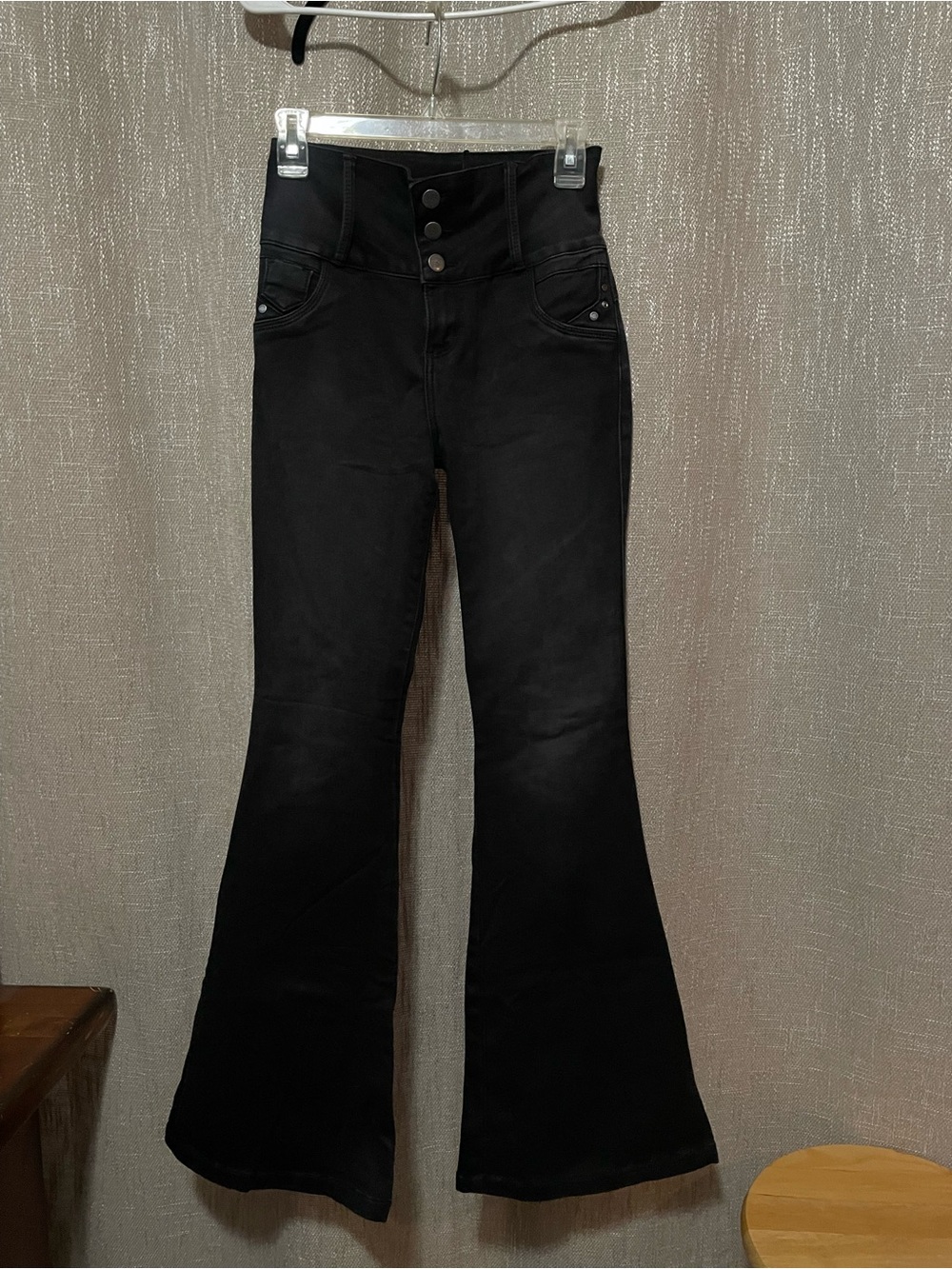 High-Rise Black Flare Jeans for Women